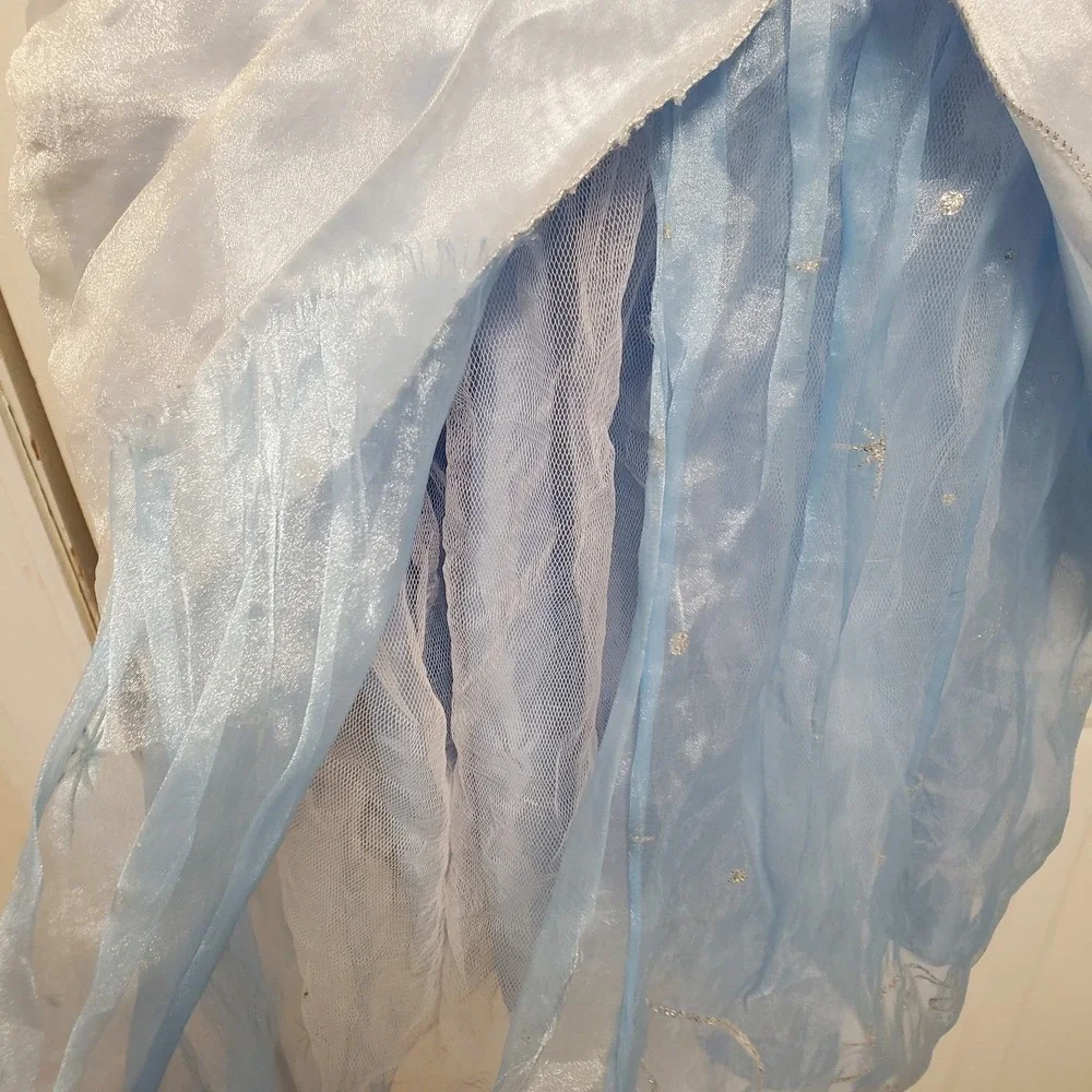 Disney Store Cinderella Ball Gown Dress Costume Blue Princess Halloween READ HOL